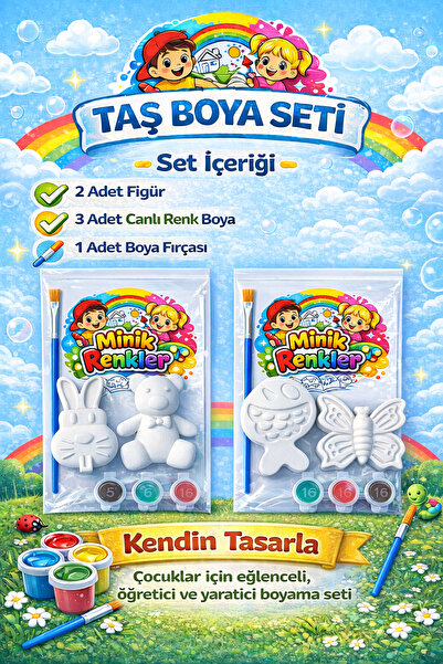 HAYALBAHÇESİ 2'Lİ TAŞ BOYAMA HOBİ SETİ