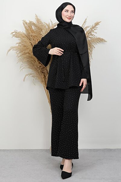 GİYZAMİLA Unique Stone Set Black