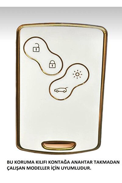 ÖZEN KEYS غطاء مفتاح نانو أبيض لسيارات كليو 4 وميجان 3 وفلوانس، يعمل فقط بنظا...