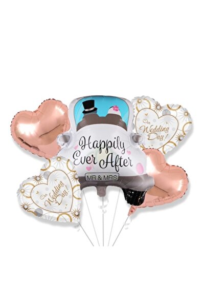 It's Party Time Set de 6 baloane folie nuntă 'Mr. & Mrs'