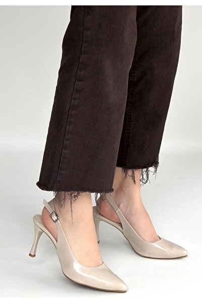 hibiscus Uster Beige Patent Leather Heeled Shoes