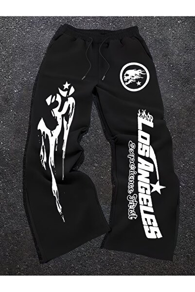 darkopia Unisex Los Angeles First Printed Baggy Cut Wide Leg Sweatpants