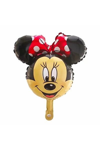 It's Party Time Figurină mini balon folie, cap de Minnie Mouse cu fundă roșie...