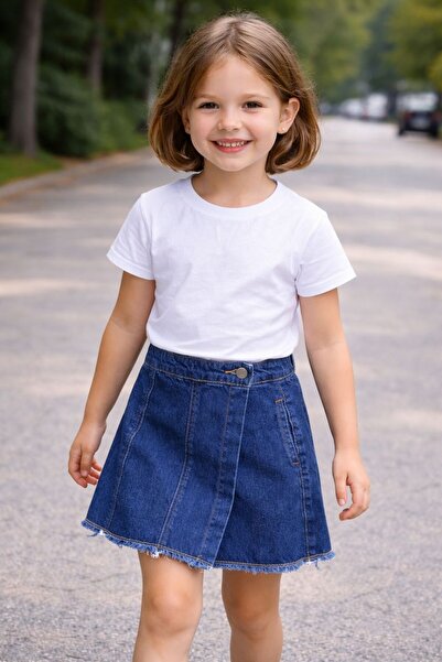 Ede Tekstil Shorts Skirt Denim Blue Youth Girls and Children Jenas