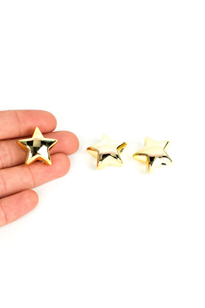 yfhobi 1 Adet - 23 mm Parlak Altın Kaplama Yıldız Model İçten Delik Akrilik K...