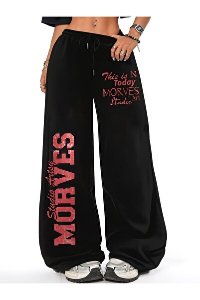 macklin Unisex Morves Printed Baggy Cut Wide Leg Sweatpants