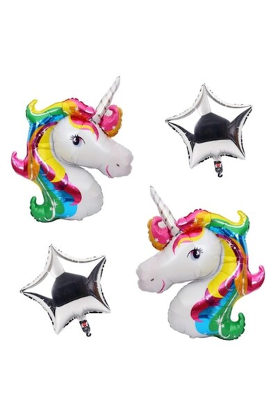 It's Party Time Set de 4 baloane de petrecere cu unicorni