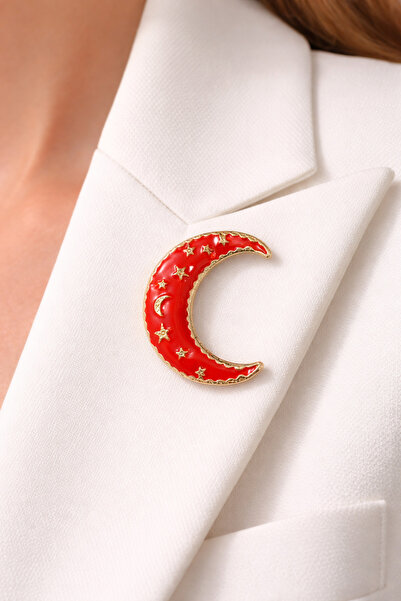 MRK Kadın Yıldızlı Hilal Ay Broş