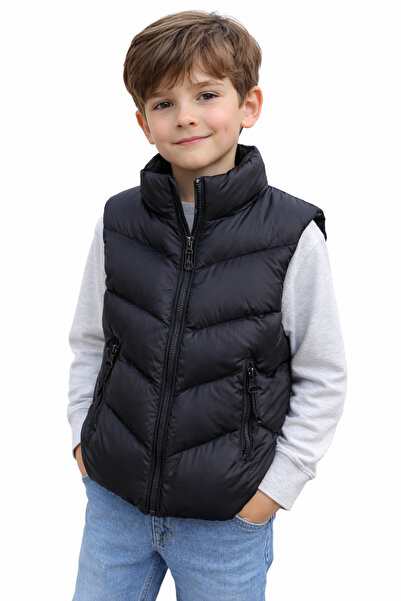 İrem Çocuk Giyim Boy'S/Girl's Black Color Inflatable Vest with Zipper Closure...