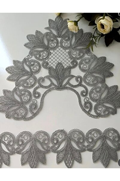 dantelci Gri 11 m Fransız dantel ve 2 kise