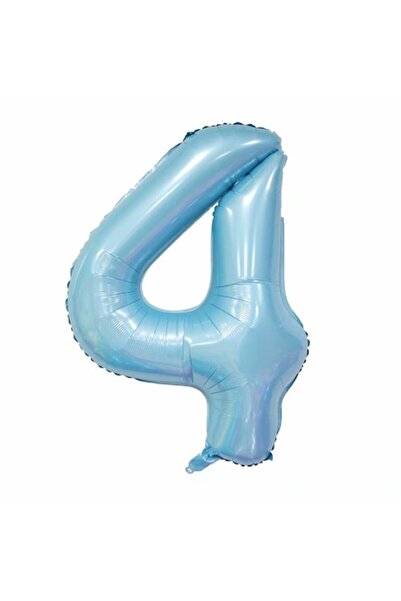 It's Party Time Balon folie numărul 4, albastru pastel, 81 cm,