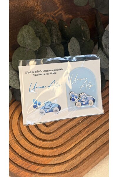 Gizem Graphic Mavi Arabalı Ayıcık Figürlü Pleksi Magnet 20'li Paket