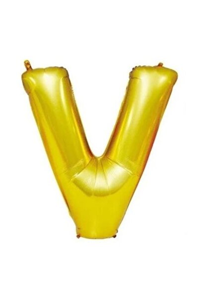 It's Party Time Letter V Foil Balloon, It's Party Time, Gold, 40 cm