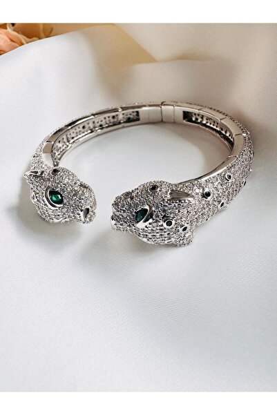 DEVİ fashion Premium Series Double Tiger Head Luxury Handcuff Bracelet