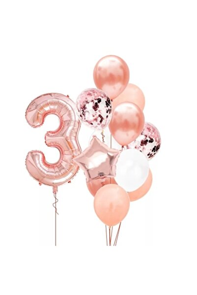 It's Party Time Set de 12 baloane de ziua de naștere pentru fetiță de 3 ani, ...