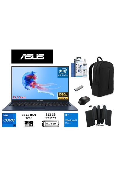 ASUS Vivobook 15 X1504VA-NJ426W İntel i7-1355U 32gb 512GB SSD 15.6Fhd W11H DU...
