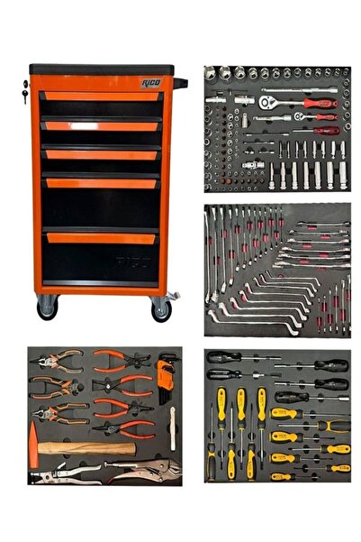 Rico 5 ÇEKMECELİ DOLU TAKIM ARABASI 185 PC