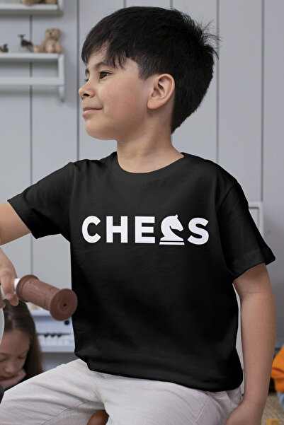 Texclusive Chess Tshirt Chess Kids T-Shirt Black Unisex Cotton Combed Cotton