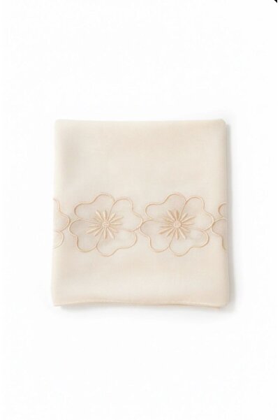 Veil Designer White hijab with embroidery on both ends, made of Japanese fabr...