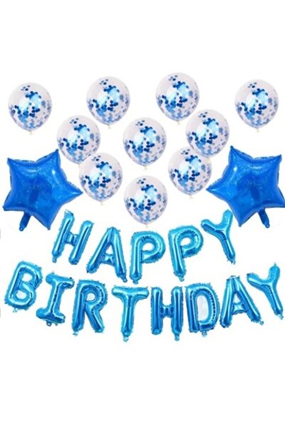 Shop Carnaval Set baloane aniversare, albastre, 40 cm