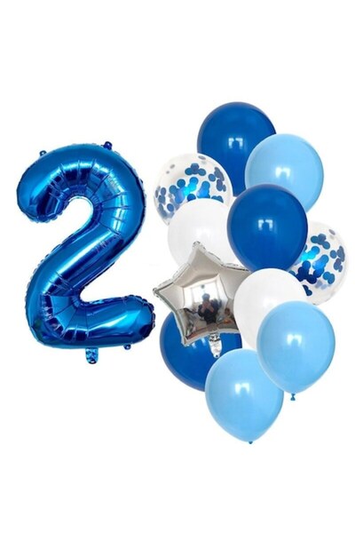 It's Party Time Set de 12 baloane de ziua de naștere pentru băiat de 2 ani, c...