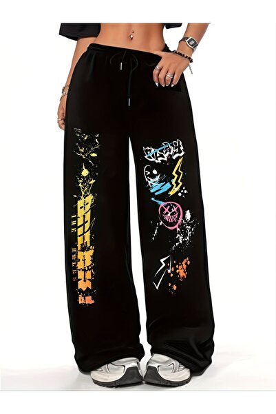 darkopia Unisex Play Printed Baggy Cut Wide Leg Sweatpants
