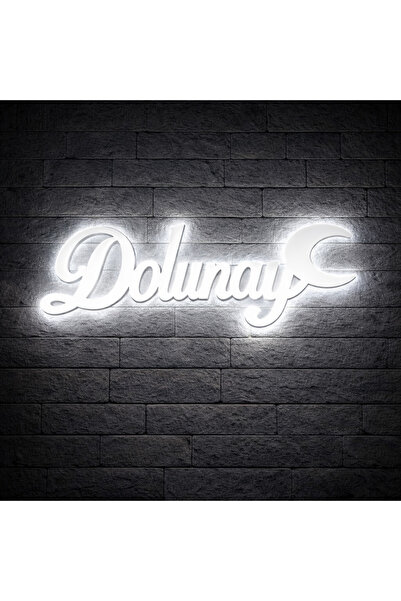 MB DEKOR ATÖLYESİ Kişiye Özel Beyaz MDF LED Işıklı İsimlik – Beyaz Ledli Mode...