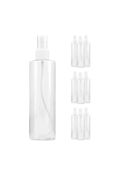 Barhat Set of 10 sprayers for 250 ml solutions with Sheer container