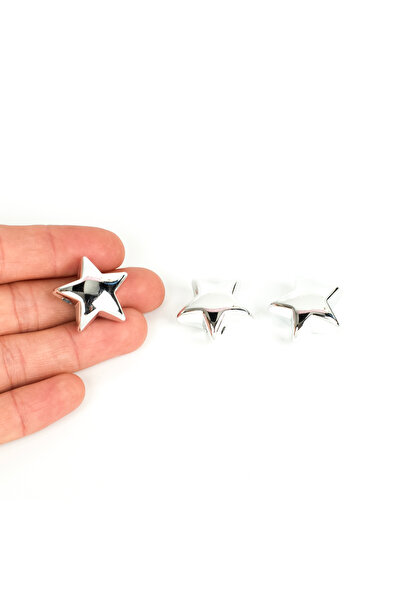 yfhobi 1 Adet - 23 mm Parlak Rodyum Kaplama Yıldız Model İçten Delik Akrilik ...