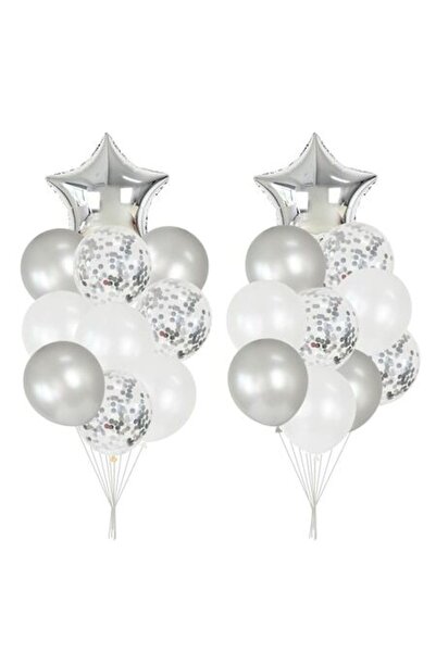 It's Party Time Комплект от 20 балона за годишнина, сребърни