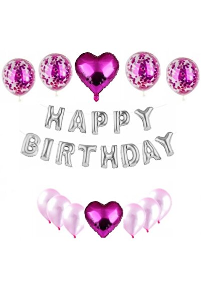 It's Party Time Set de 25 de baloane de ziua de naștere, roz,