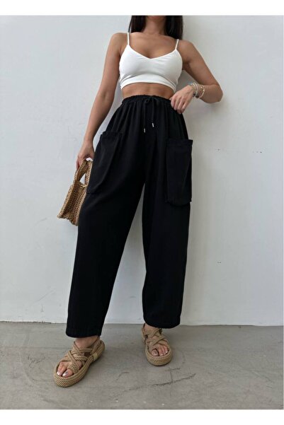 DENİKK Trendy Bellow Pocketed Wide-Let Balloon Fit Comfortable Loose Fit Gaba...