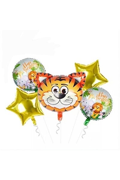 It's Party Time Комплект от 5 фолиеви балона с тигрова глава, Време е за парт...