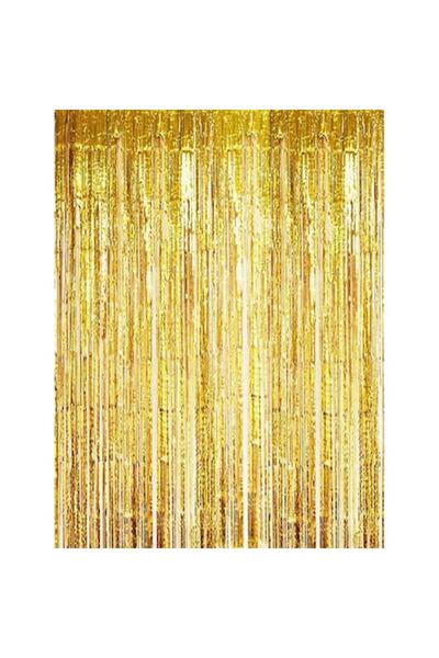 It's Party Time Διακοσμητική Κουρτίνα, Ώρα για Πάρτι, Χρυσό Γκλίτερ, 100x200 εκ.