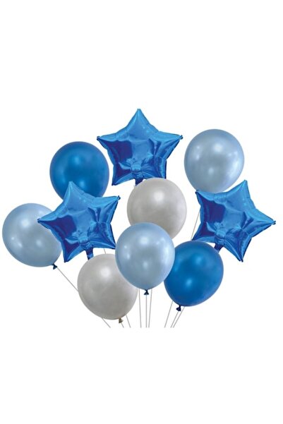 OEM Комплект от 10 синьо-бели балона за партита