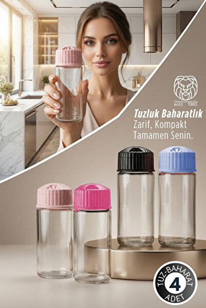 Transformacion Francesca 4-Piece Glass 14.5 cm Spice and Salt Shaker Set - Mo...