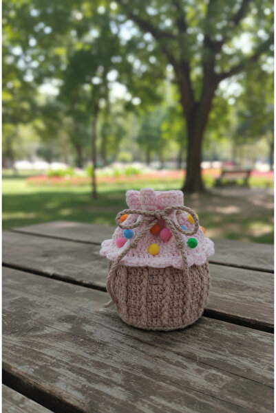 ADeN Accessories & Punch Örgü Cupcake Çocuk El Çantası | Bayram Hediyesi | Kı...