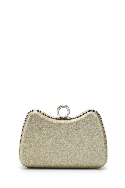 minebag Ring Clip Detailed Glittering Morton Evening Dress Bag Gold