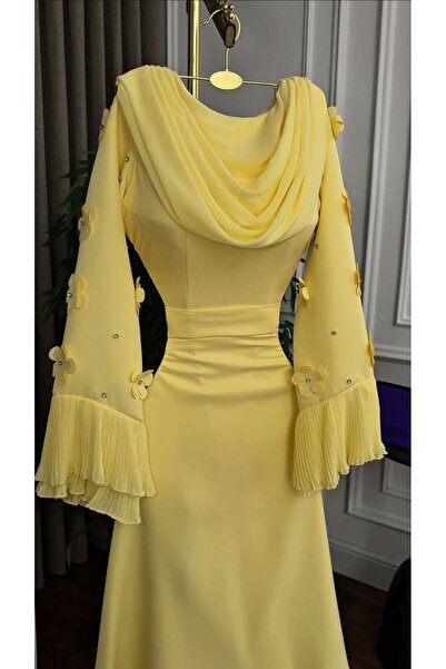 Boutique 219 yellow taffeta midi dress
