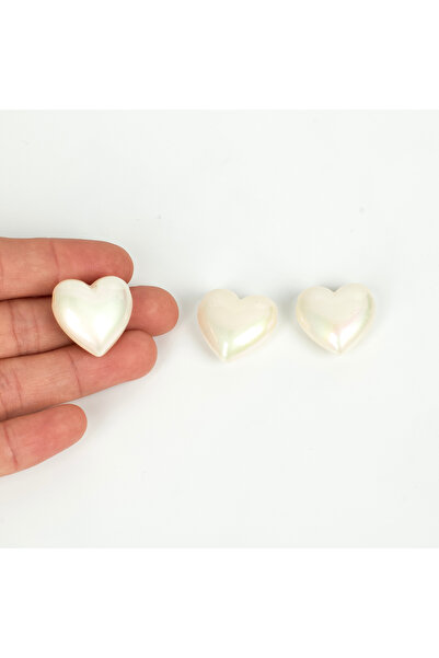 yfhobi 1 Adet - 22 mm Parlak Sedefli Kaplama Kalp Model İçten Delik Akrilik K...