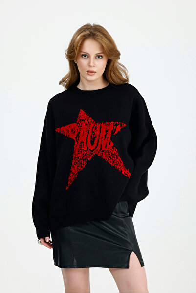 de zuzuu fashion Women's Yildiz Oversize Knitwear Sweater