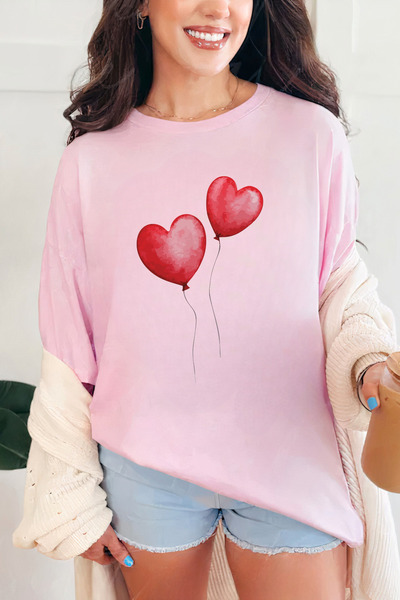 Sarah's Boutique Women's T-shirt – 100% cotton – "Balloon Hearts"