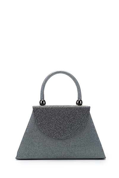 minebag Minimalist Design Glittery Covered Lip Evening Dress Handbag Anthracite