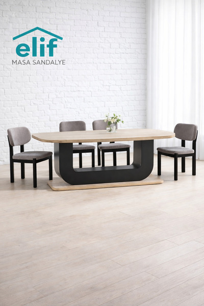 ELİF SANDALYE Ateks Masa Takımı 4 Sandalyeli – Modern Yemek Masası ve Sandaly...