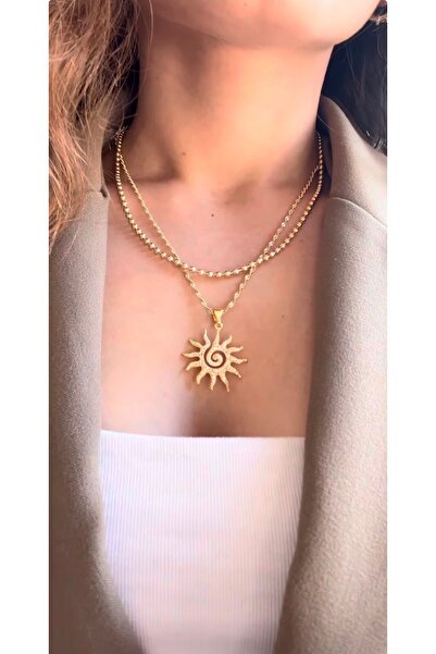 mibrillo Dorika Screw Chain 2-Piece Sun Necklace Set