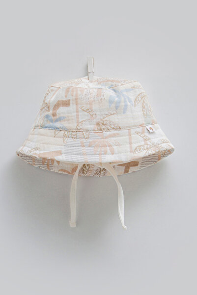 Caramell 100% Cotton Summer Baby Hat Bucket Hat - with under Chin Tie