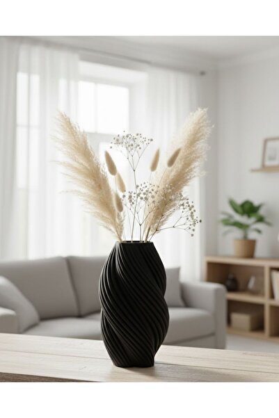 Sufle home dekor Decorative Black Spiral Vase - Object - Decoration