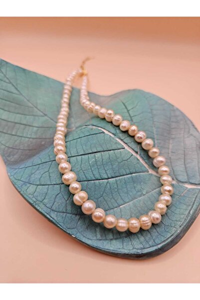 İNCİORA JEWELRY GERÇEK DOĞAL MOR/PEMBE İNCİ 4-5 mm KOLYE
