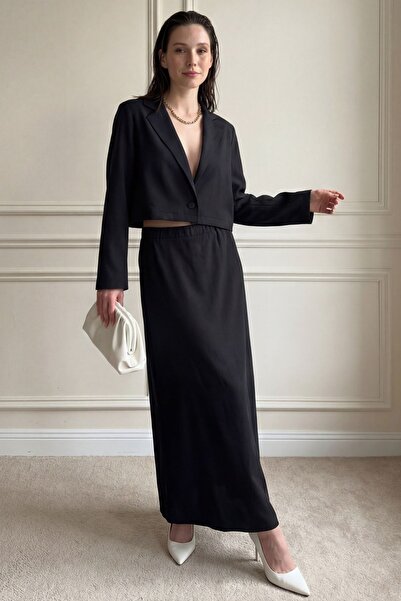 Hiccup My Fashion Long Sleeve Buttoned Top & Maxi Skirt Two-Piece Set