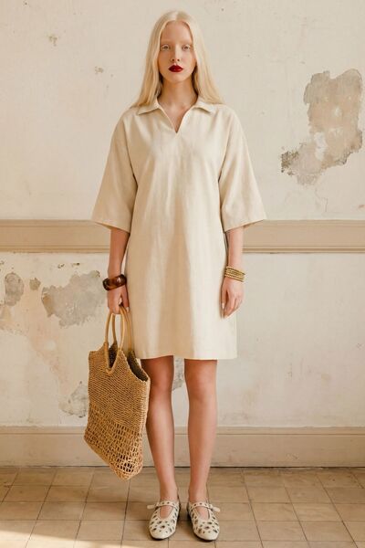 Hiccup Rochie mini cu guler polo și mâneci trei sferturi MY FASHION